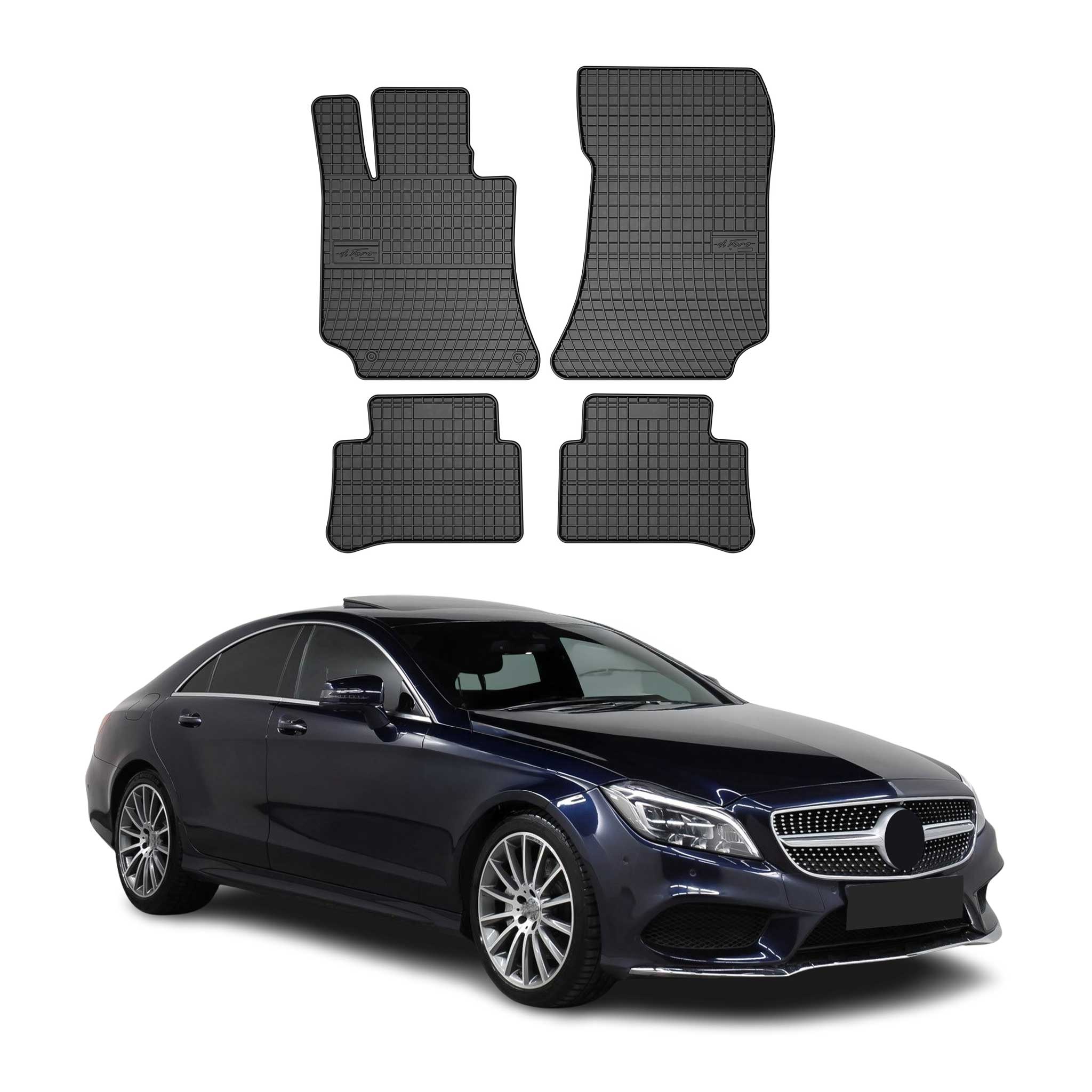 2012-2018 Mercedes CLS Class C218 Floor Mats Liners Full Set All Weather Rubber Black