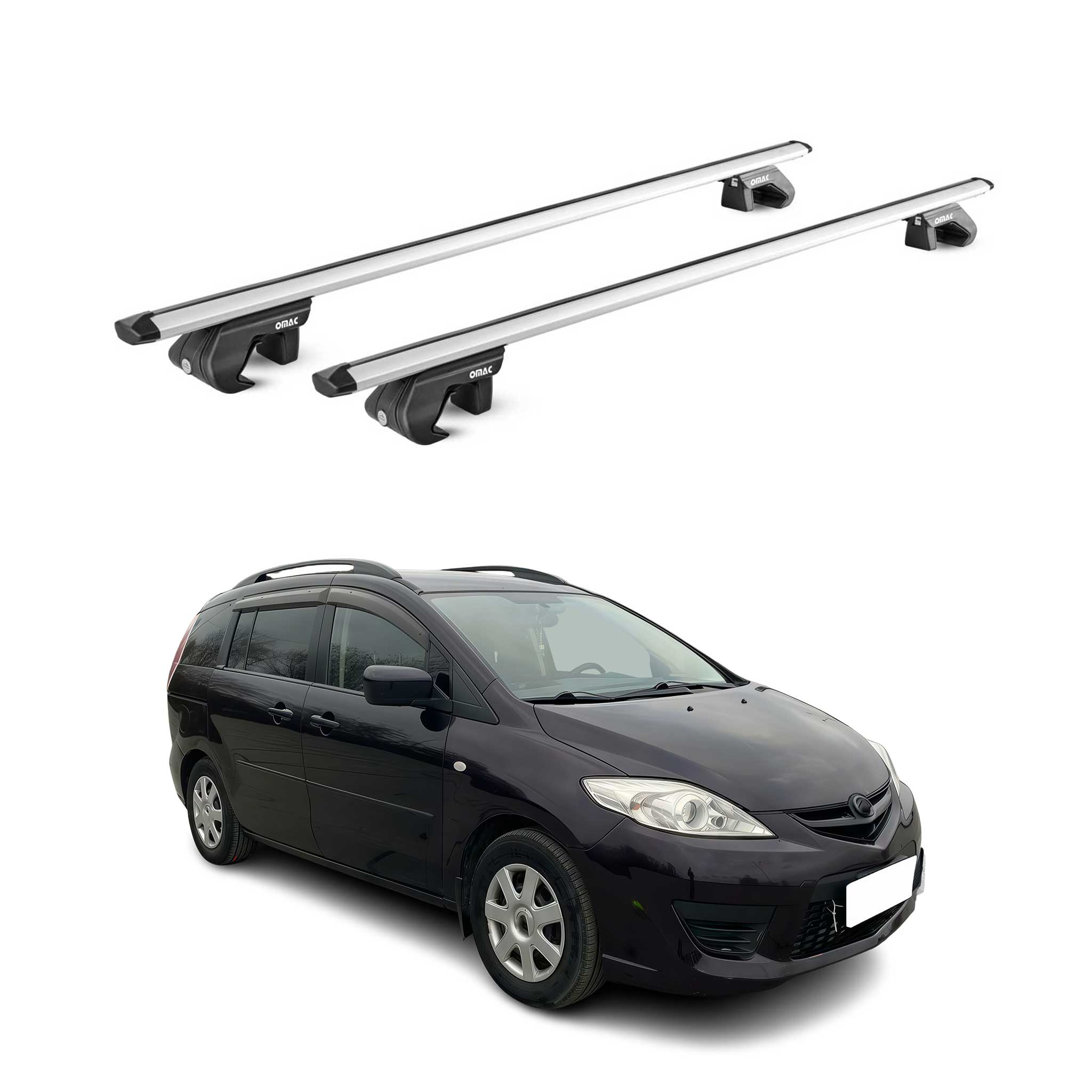 2006-2015 Mazda 5 Roof Rack Cross Bars Silver