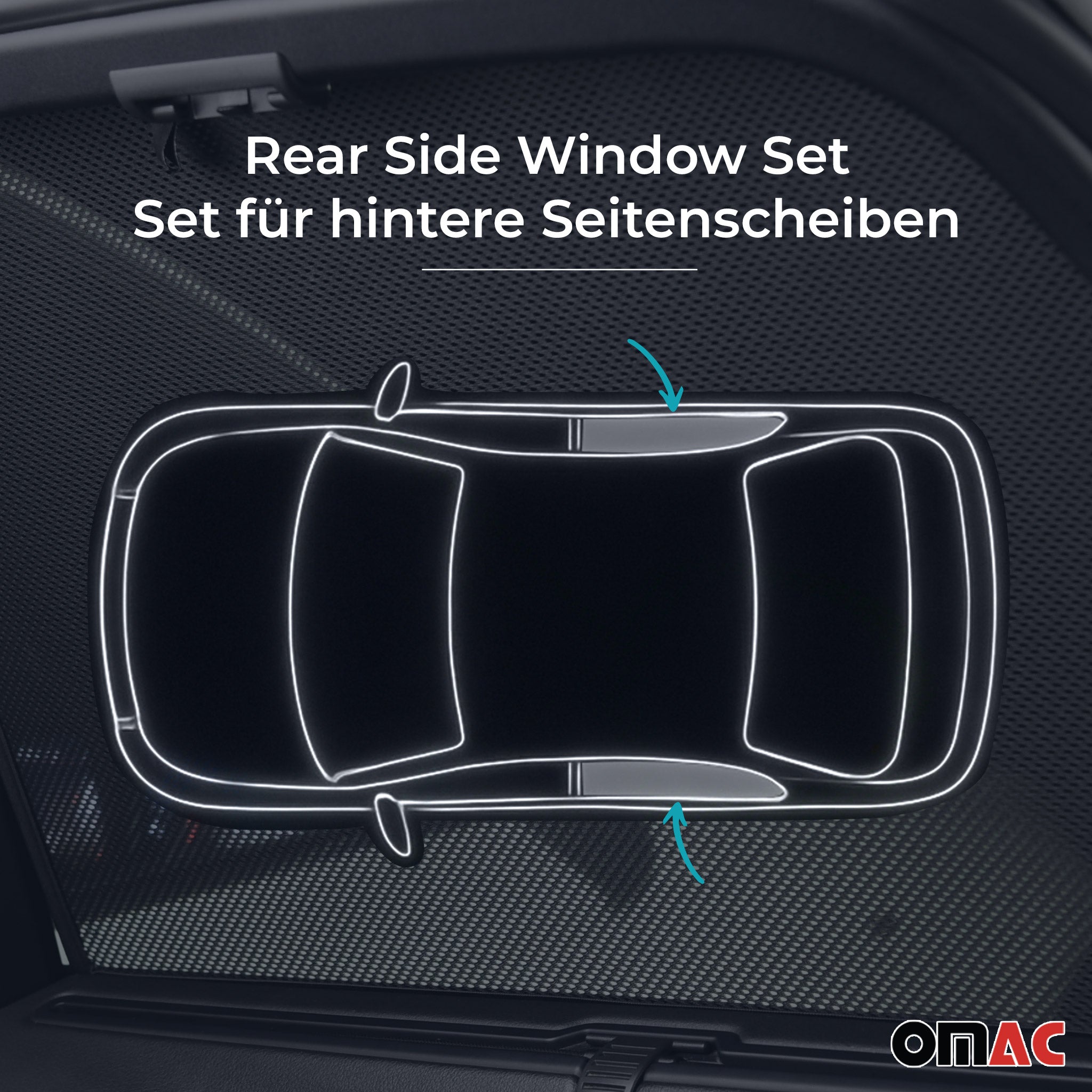 2015-2019 Volkswagen Golf SportWagen Side Rear Window Curtain Mesh Black 2Pcs