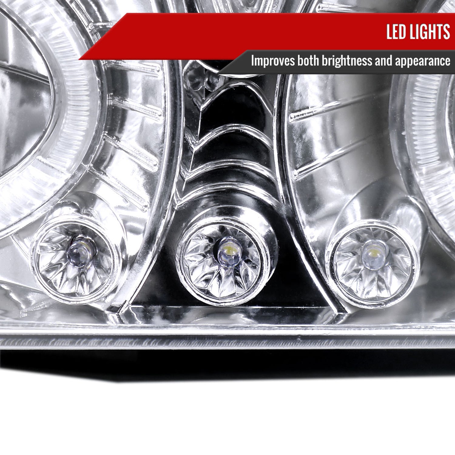 1988-1999 Chevy C/K C10/Blazer/Tahoe/Yukon Dual Halo Headlights Chrome