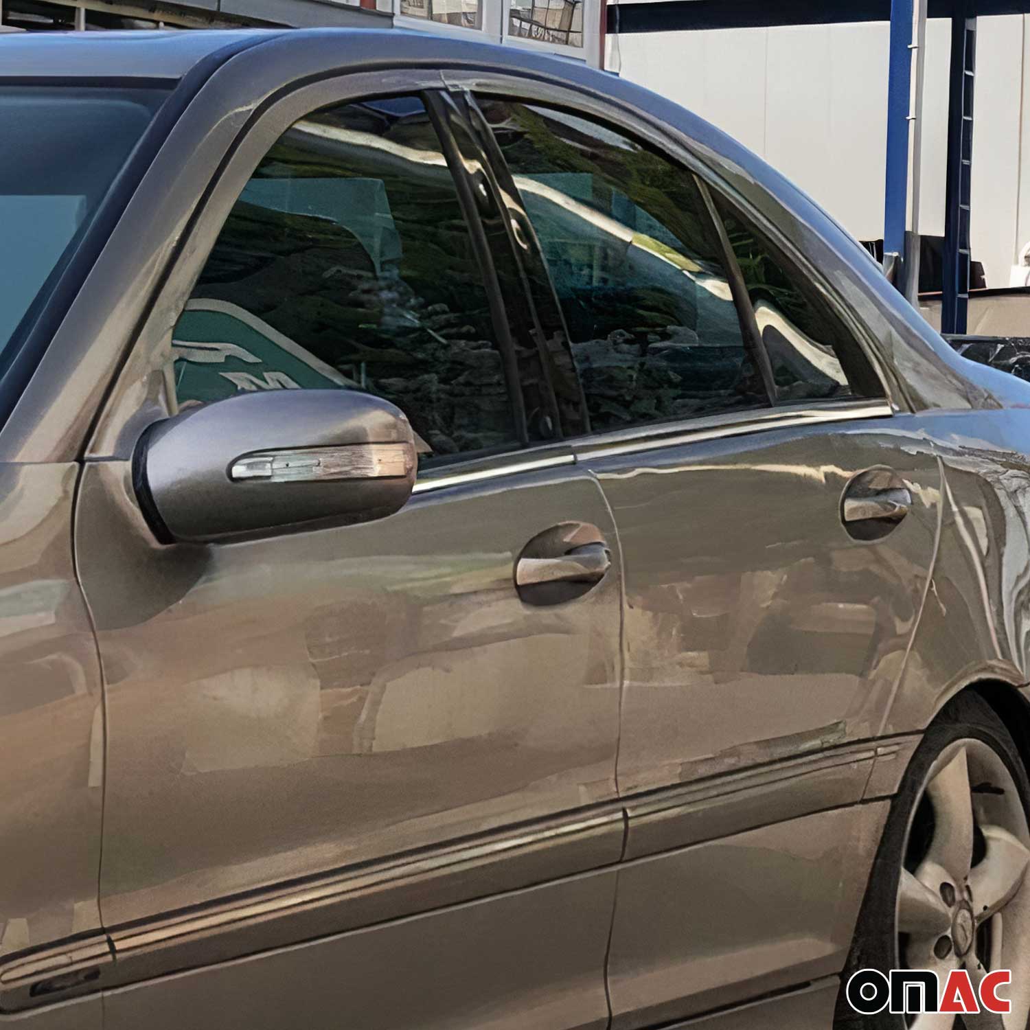 2001-2009 Mercedes C Class W203 Window Molding Trim Streamer S. Steel 4x