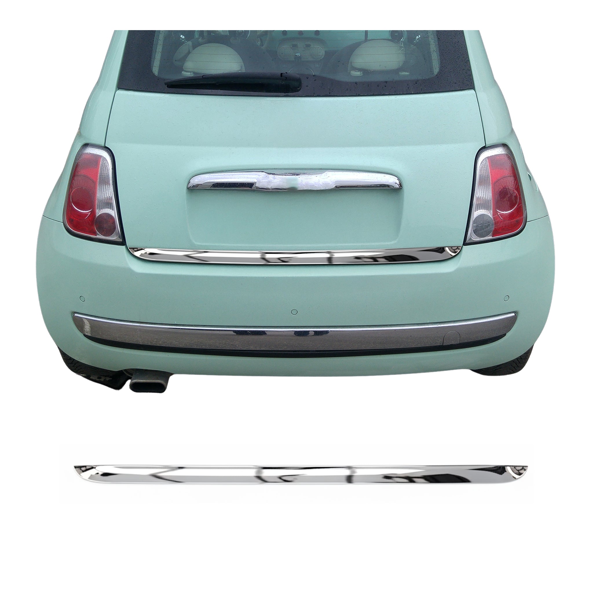 2012-2019 Fiat 500 Rear Trunk Molding Trim Stainless Steel Silver 1Pc