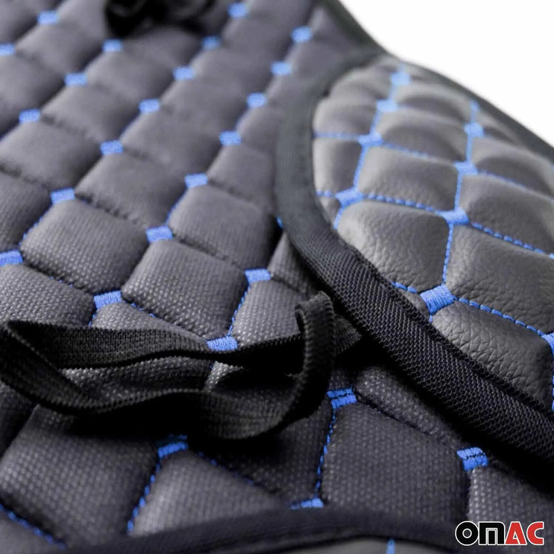 Chevrolet Tahoe Leather Breathable Front Seat Cover Pads Black Blue 1Pc