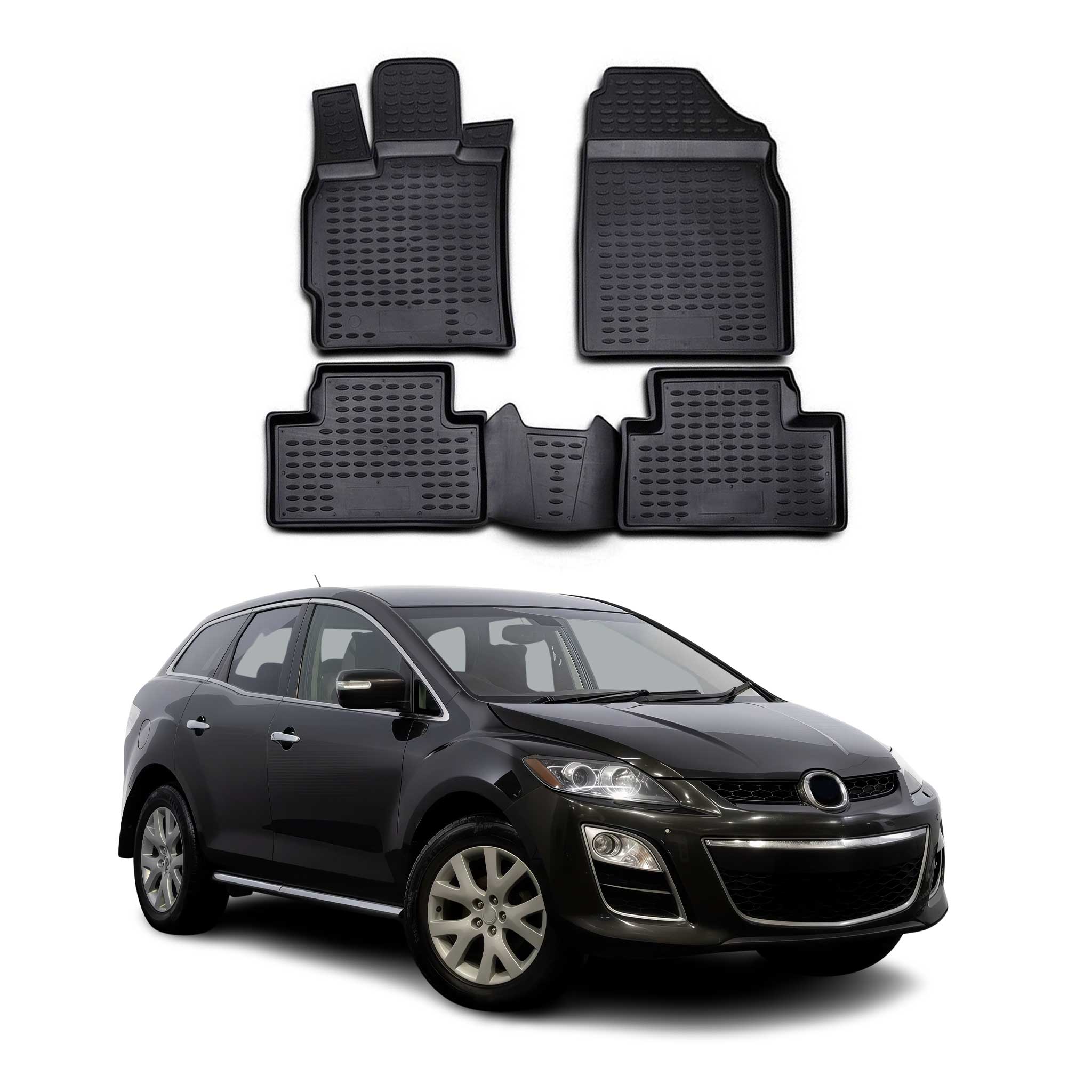 2010-2012 Mazda CX-7 Floor Mats Liners Full Set All Weather Black