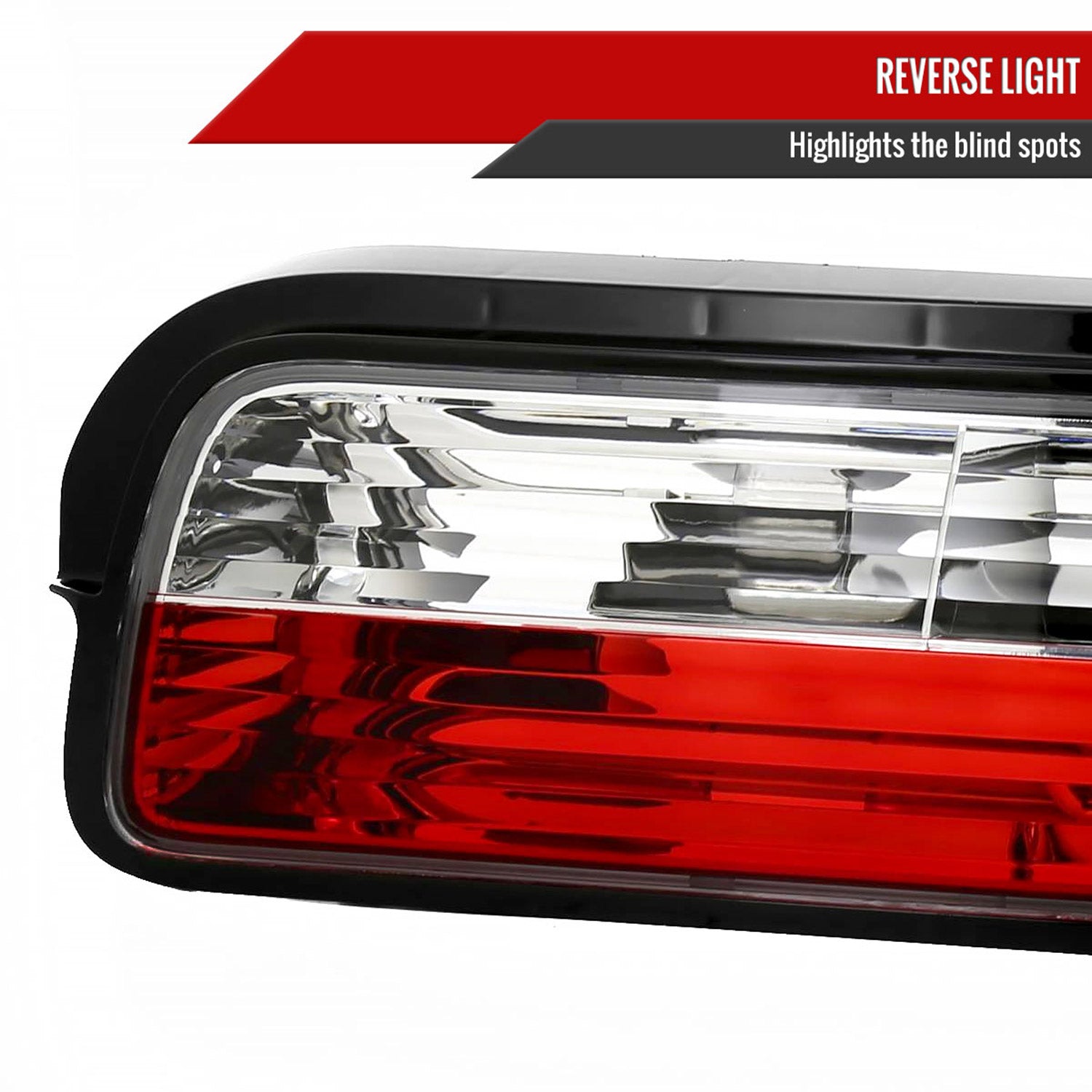 1989-1994 Nissan 240SX S13 Coupe Tail Lights Chrome Housing/Red Clear Lens