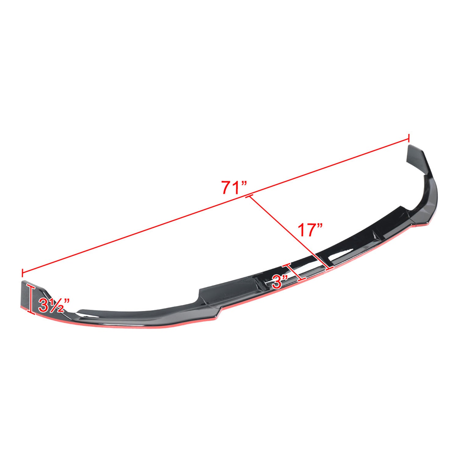 2019-2021 Mercedes W205 C Class Glossy Black/Red Front Bumper Lip Splitter Kit