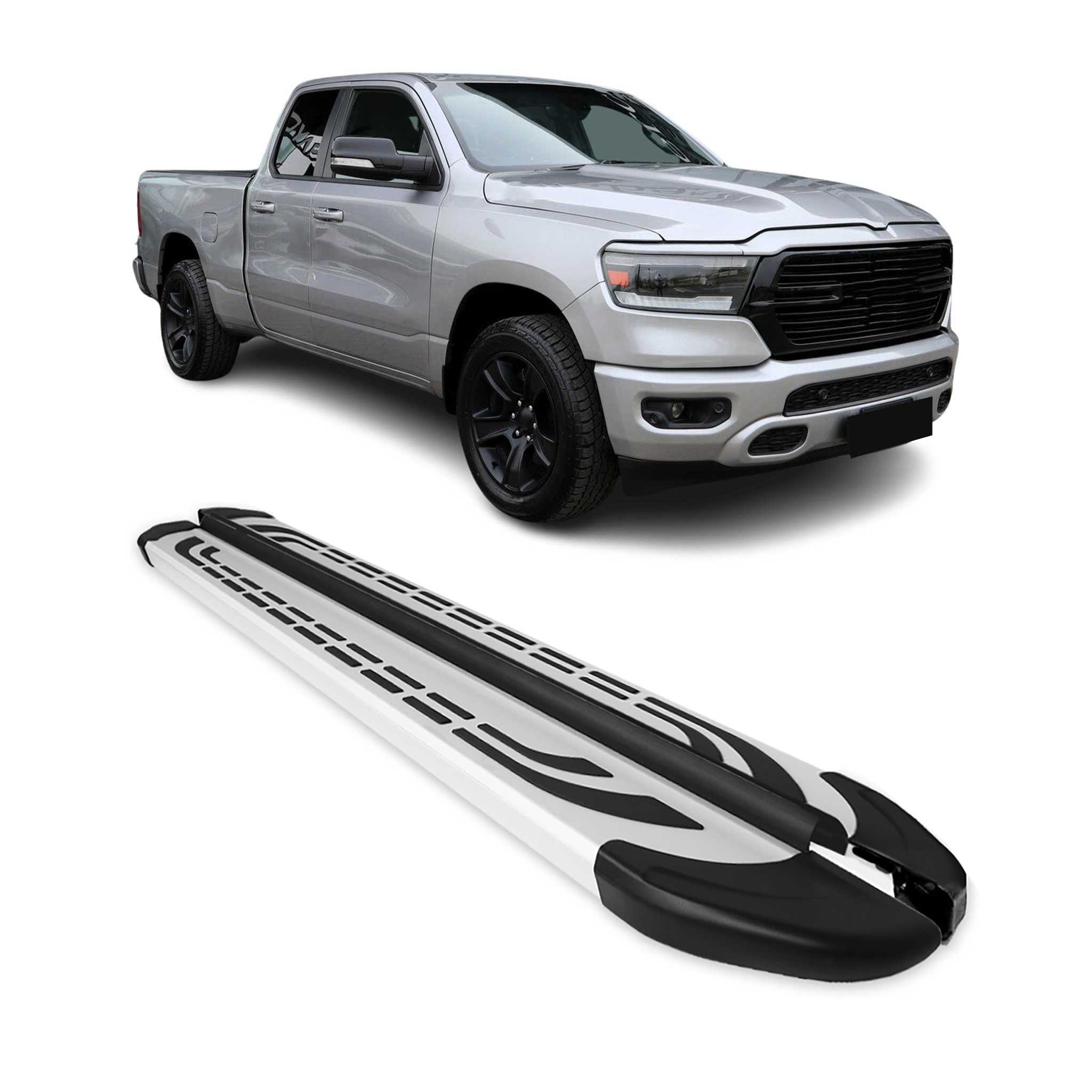 2019-2025 Ram 1500 Crew Cab Nerf Bar Side Step Running Boards Alu 2x