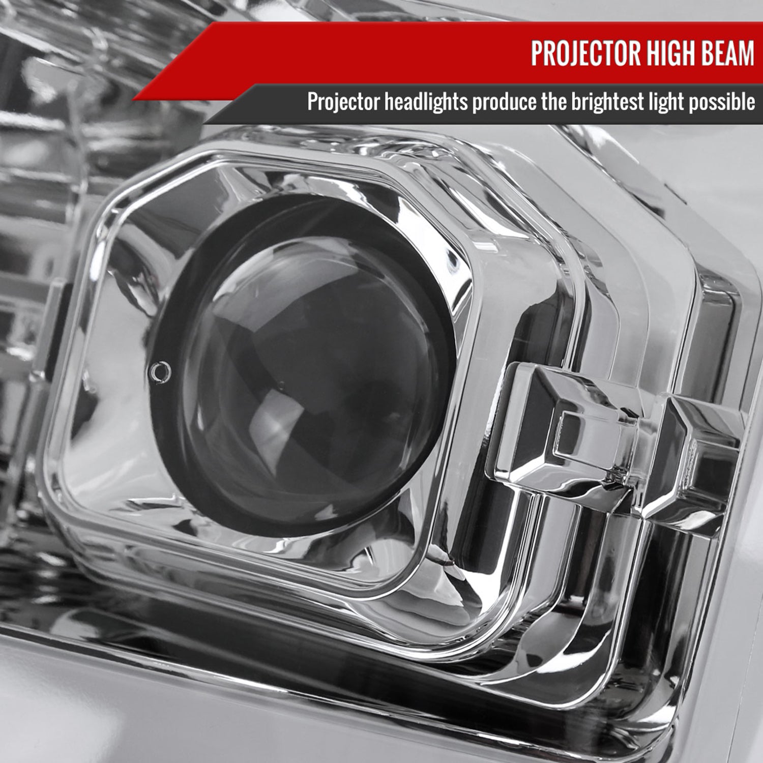 2011-2016 Ford F-250 F-350 F-450 F-550 LED CBar Projector Headlights Chrome