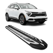 2023-2026 Kia Sportage Running Boards Side Steps Silver & Black
