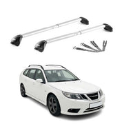 Roof Rack Cross Bars Luggage Carrier for Saab 9-3 II Wagon 2003-2011 Alu Silver
