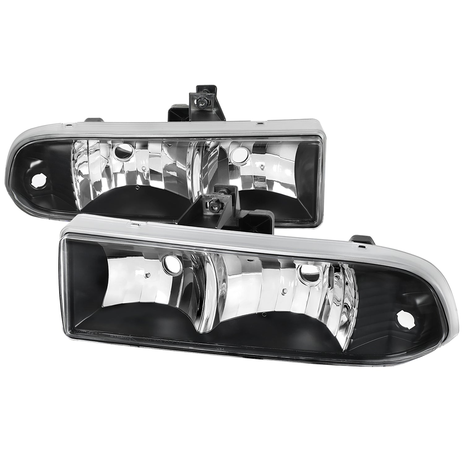 1998-2004 Chevy S10/Blazer Factory Style Headlights Matte Black/Clear Lens