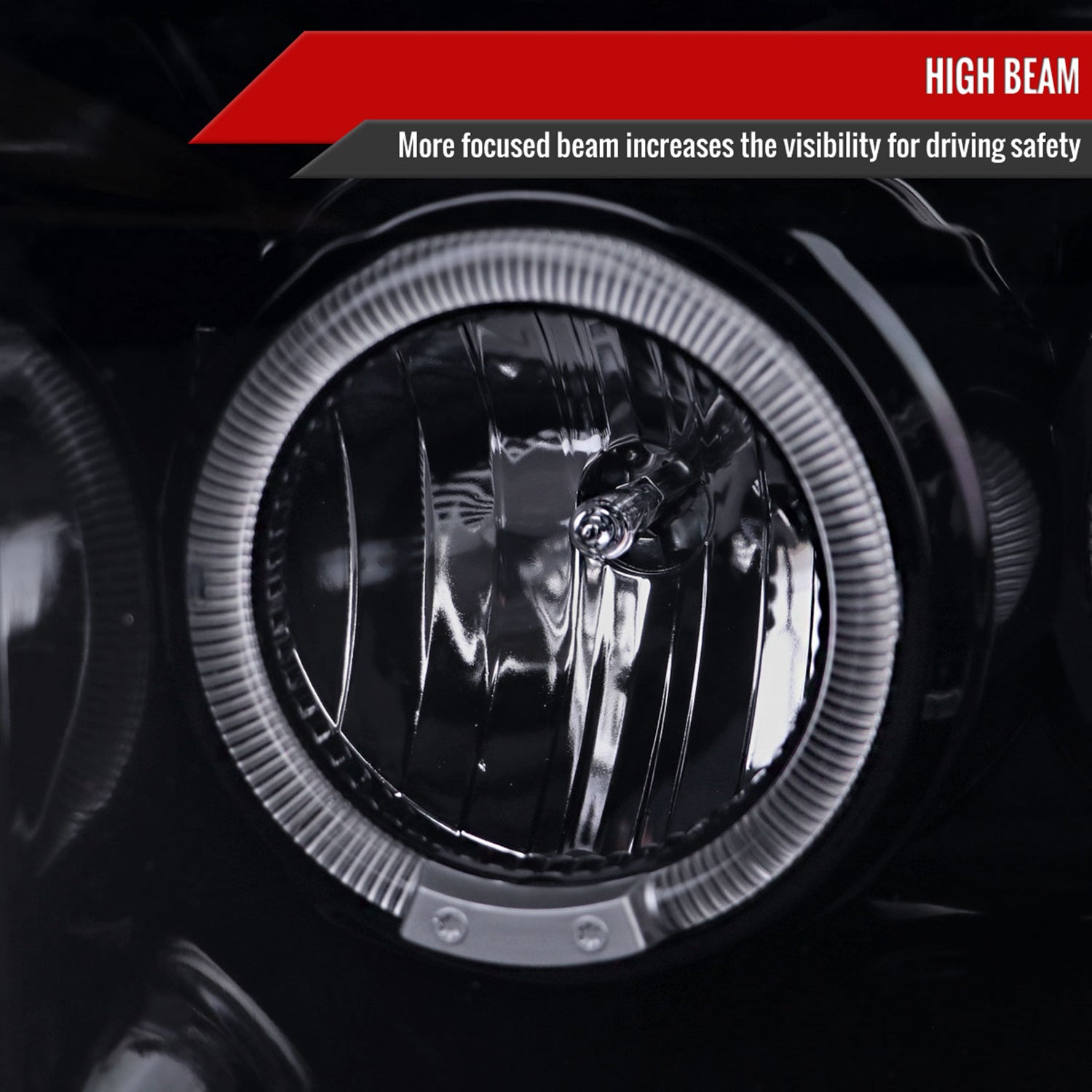 1999-2004 Ford Excursion F-250 F-350 F-450 F-550 Dual Halo Headlights Smoke