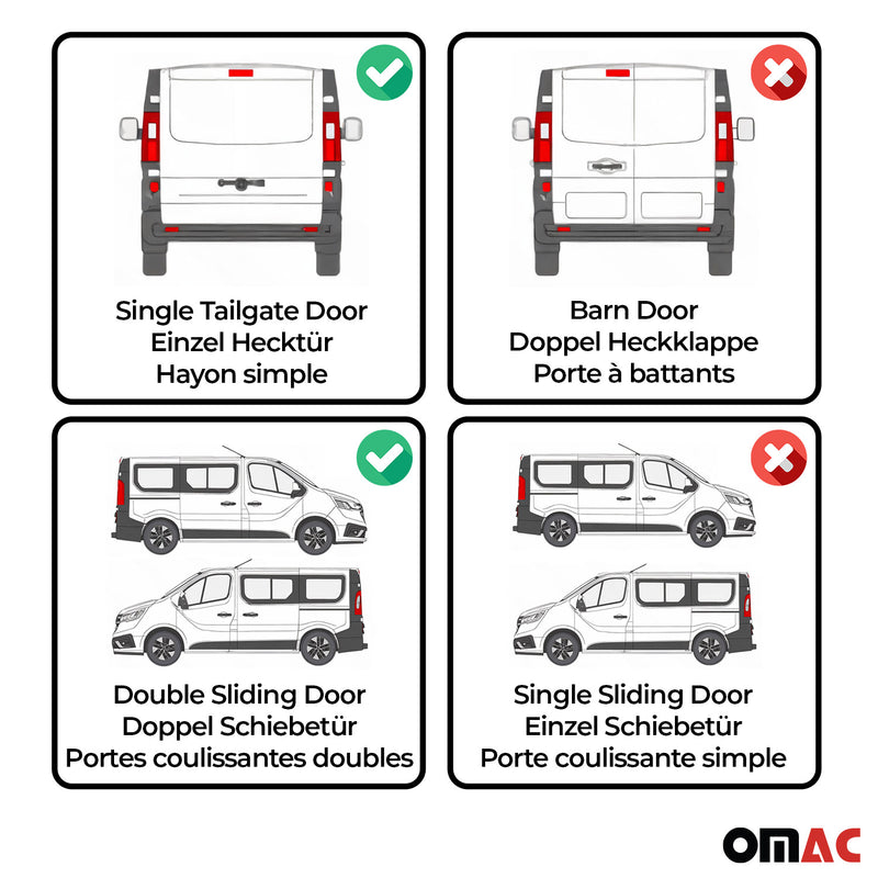 Side Curtain Sliding Door 2x Rear Quarter 2x Tailgate 1x for VW Vanagon 80-91