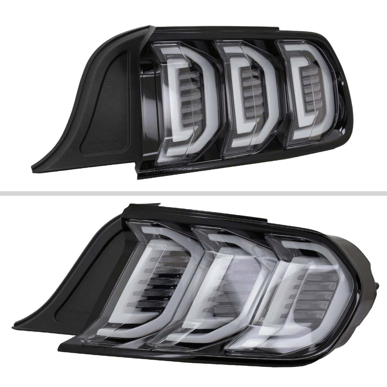2015-2023 Ford Mustang Sequential Signal LED Tail Lights Jet Black/Clean Lens