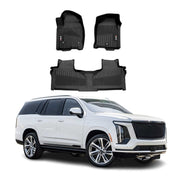 2021-2025 Cadillac Escalade Premium Floor Mats Liners First and Second Row Set Black