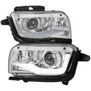2010-2013 Chevy Camaro LED Bar Projector Headlights Chrome/Clear Lens