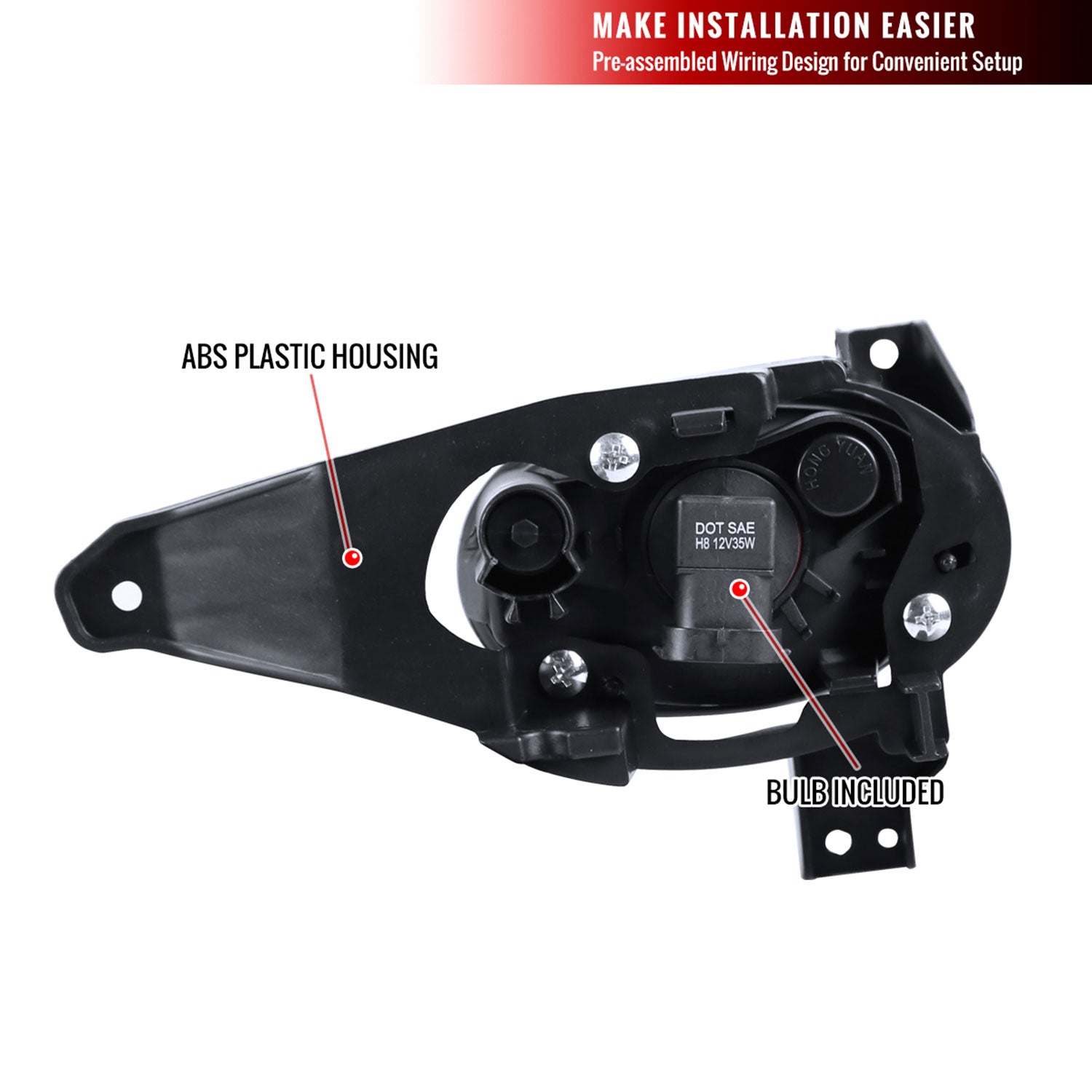 2017-2018 Honda CR-V 12V/35W H8 Fog Lights Kit Chrome Housing/Clear Lens