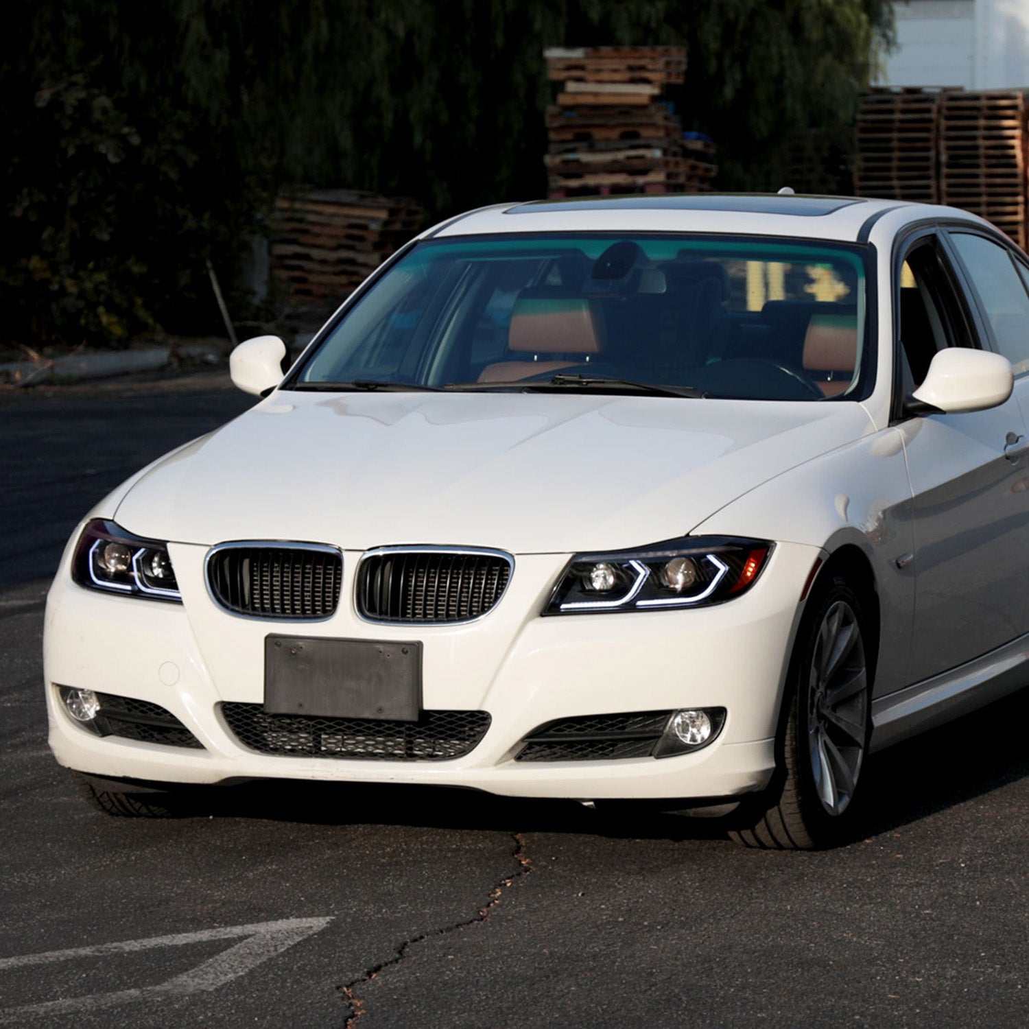 2006-2011 BMW E90 3 Series Sedan 3D Iced LED Dual Projector Headlights Black