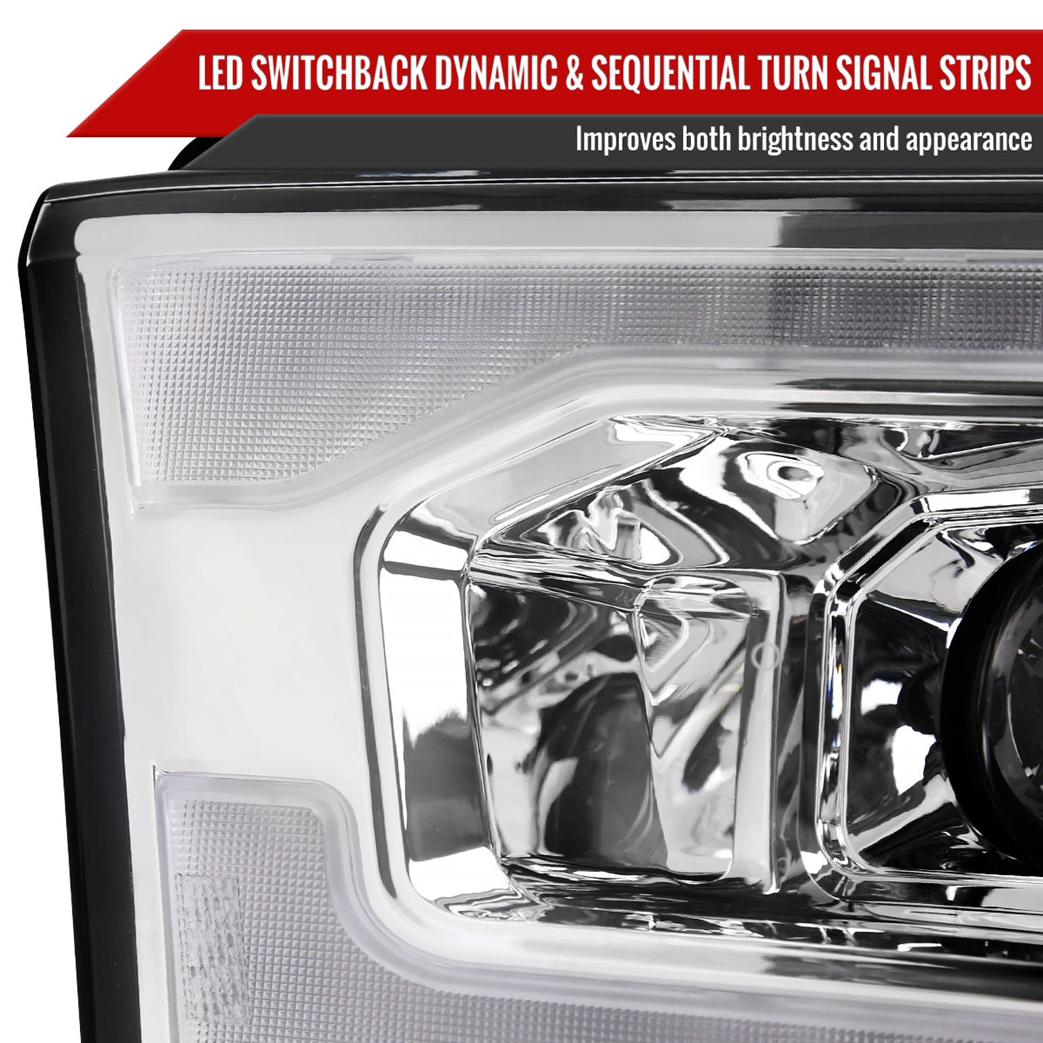 2019-2024 Dodge RAM 2500/3500/4500/5500 LED Signal Projector Headlights Chrome