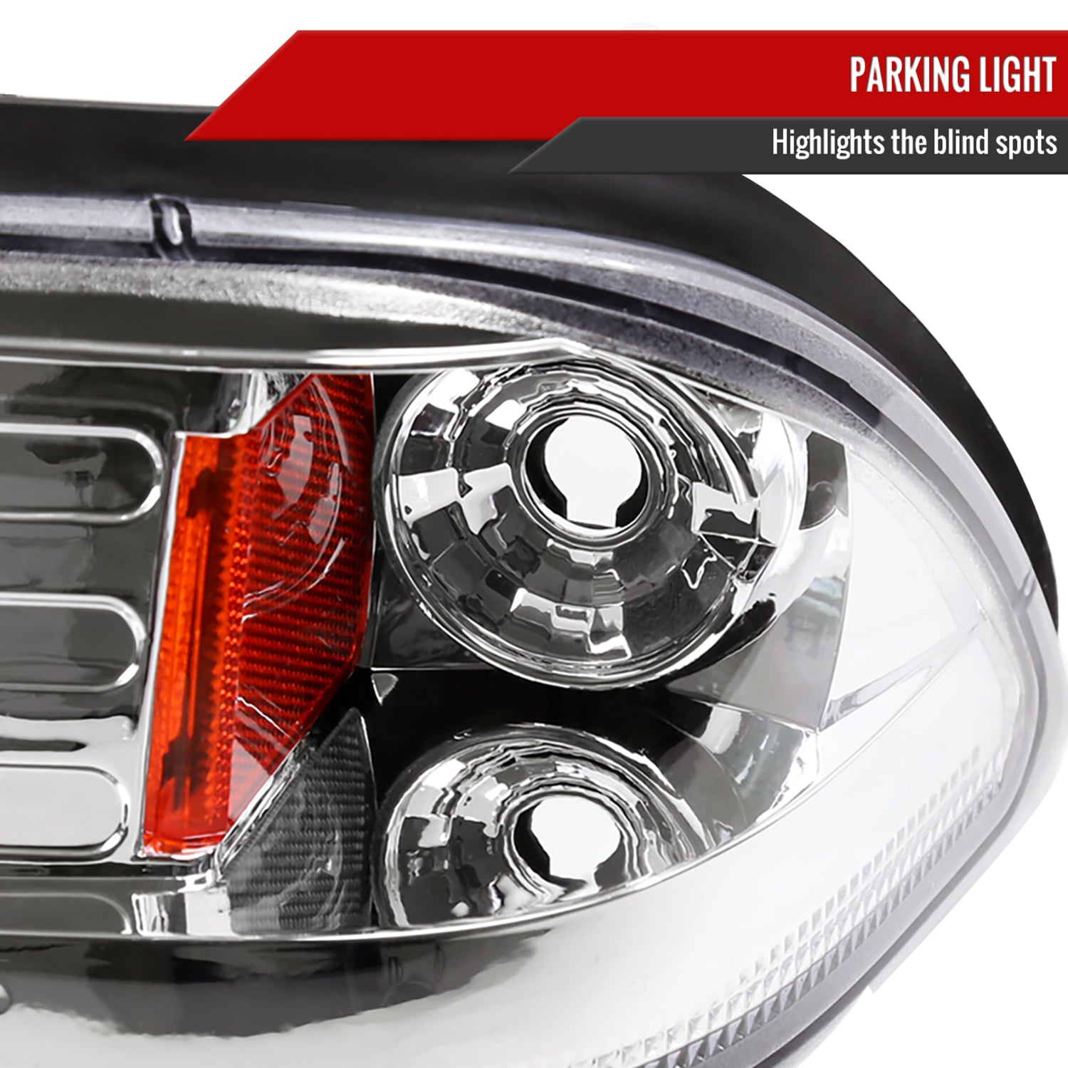 1987-1993 Ford Mustang Crystal Headlights Chrome Housing/Clear Lens