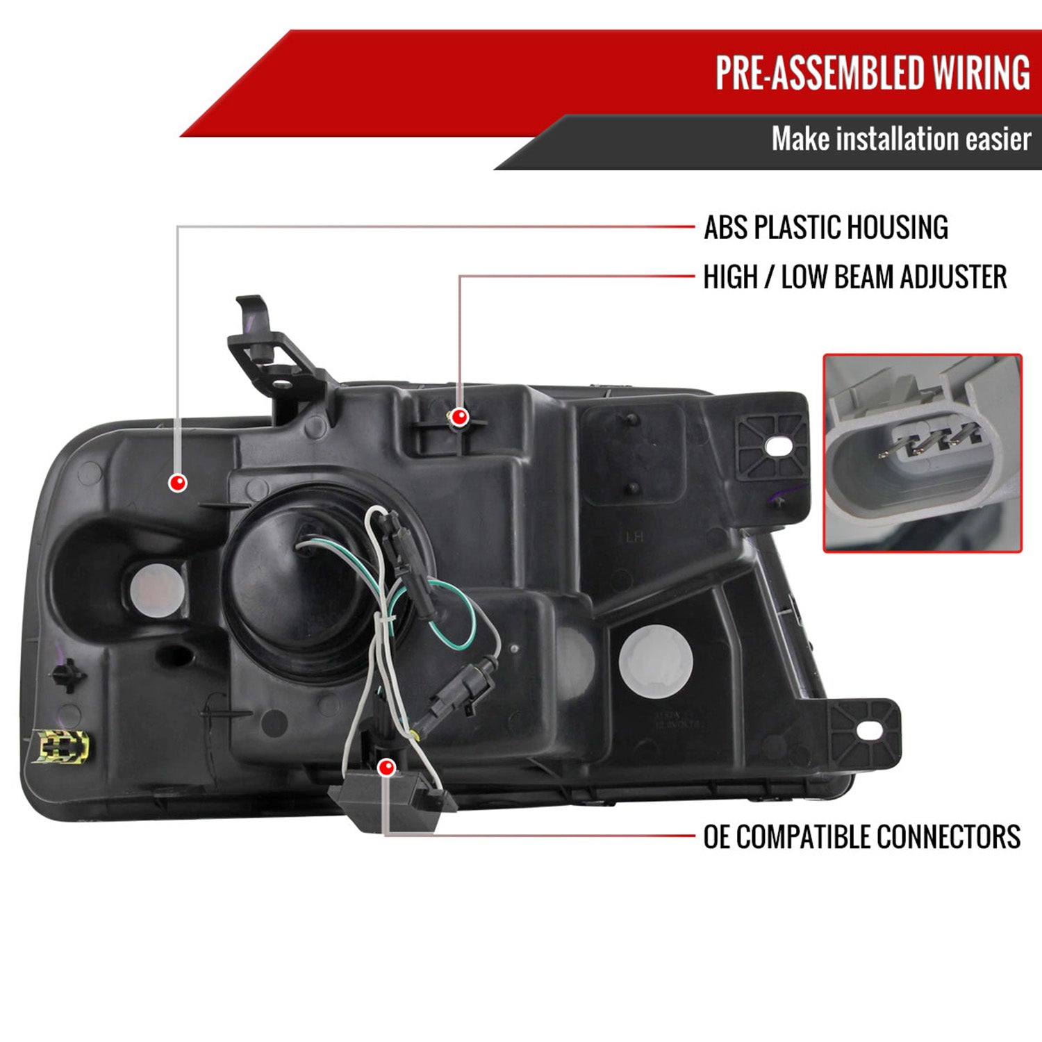 2004-2008 Ford F-150/ 06-2008 Lincoln Mark LT Headlights Amber Reflectors Chrome