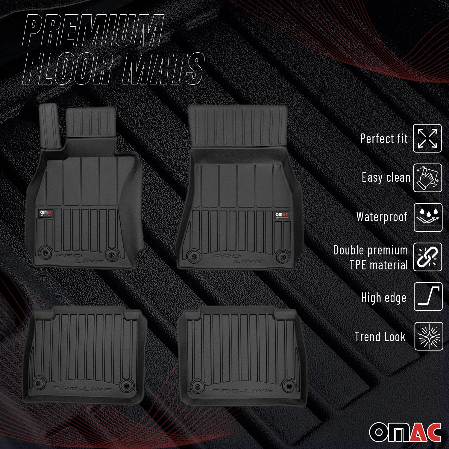 2007-2017 Lexus LS460 Premium Floor Mats Liners Full Set All Weather Heavy Duty