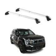 Roof Rack Cross Bars Adjustable fits Raised Rail for Kia EV9 2024-2026 Silver 2x