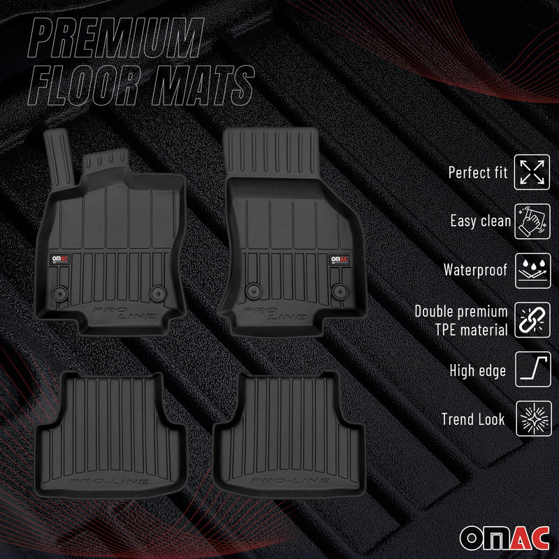 2022-2024 Audi A3 Premium Floor Mats Liners Full Set All Weather Heavy Duty Black