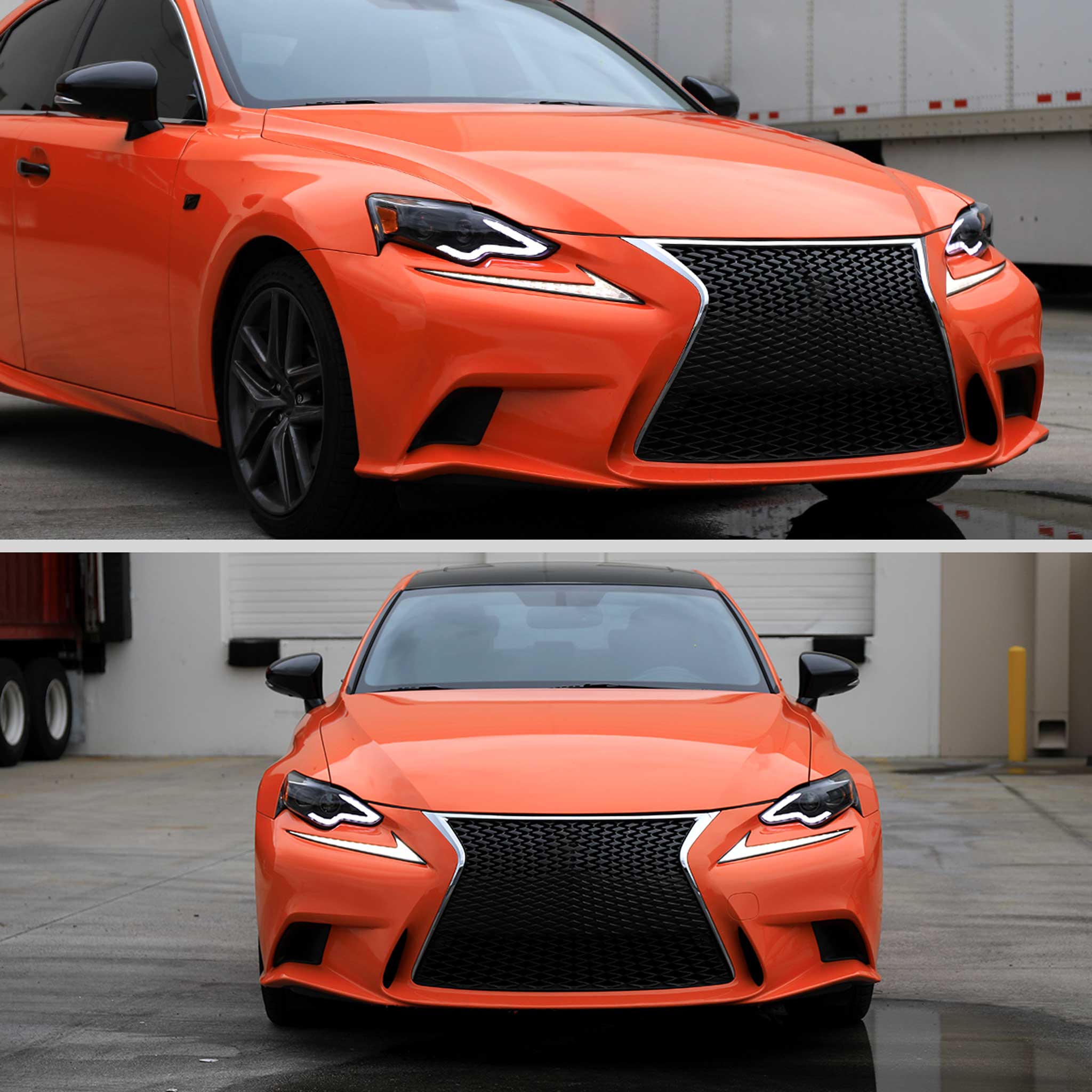 For Lexus IS250 IS350 2014-2016 Full LED Project healight Matte Black Housing Clear lens