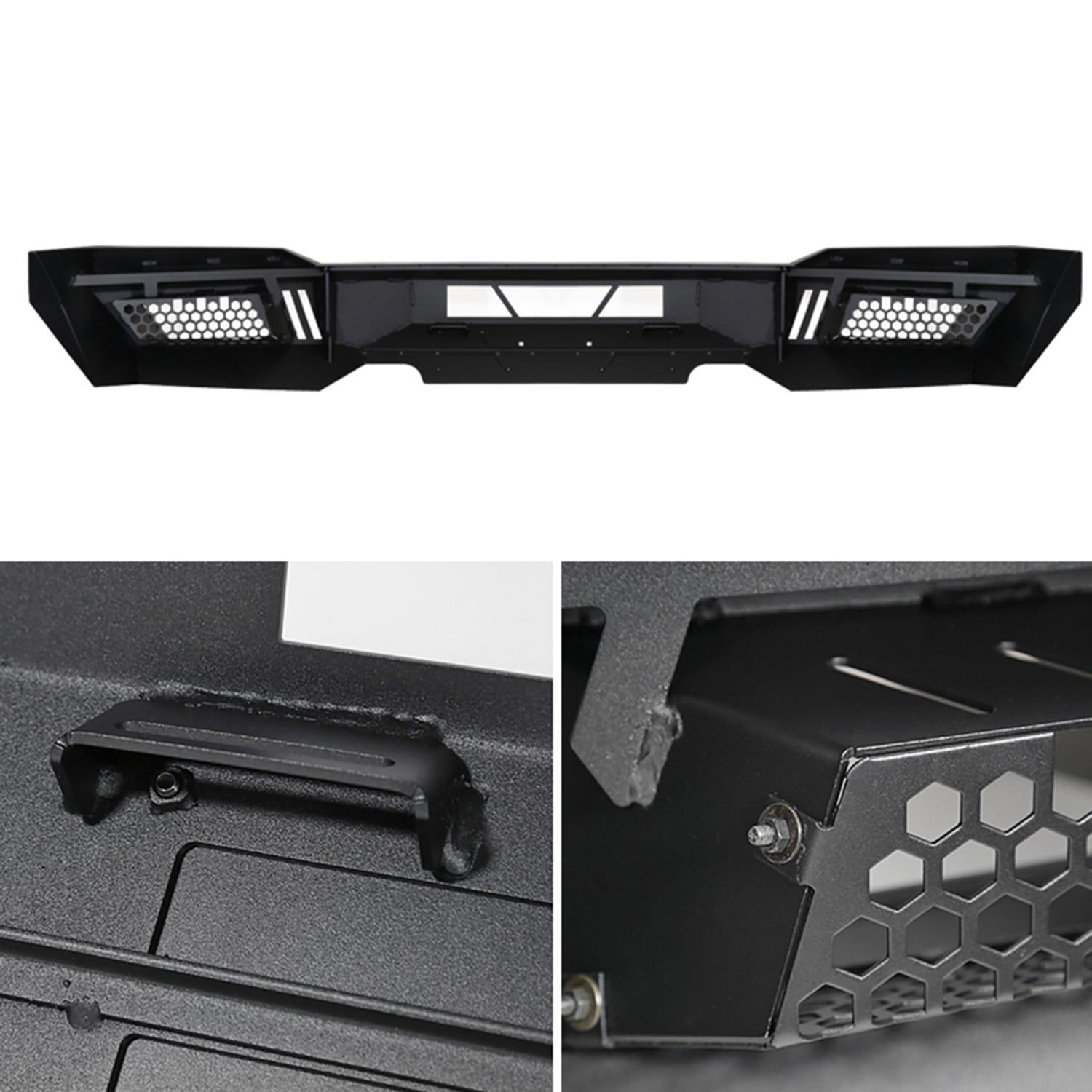 2018-2020 Ford F-150 Black Heavy Duty Steel Front Bumper & LED Light Ports