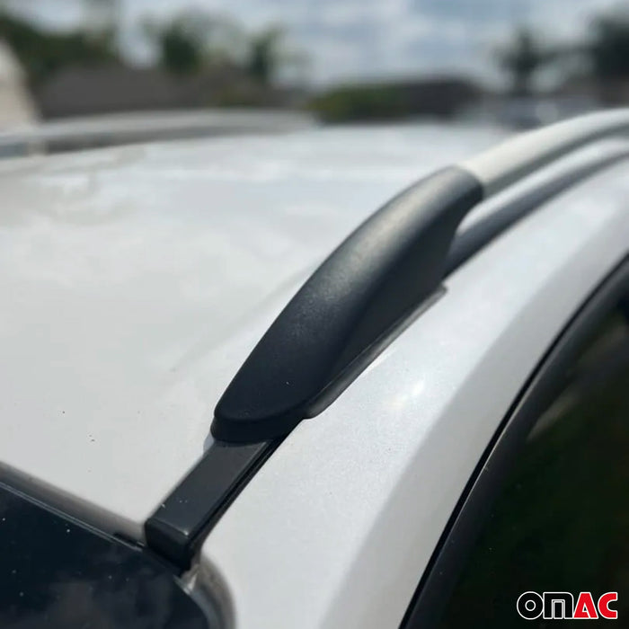 Roof Rack Side Rails Aluminium for Porsche Macan 2015-2024 Gray 2 Pcs