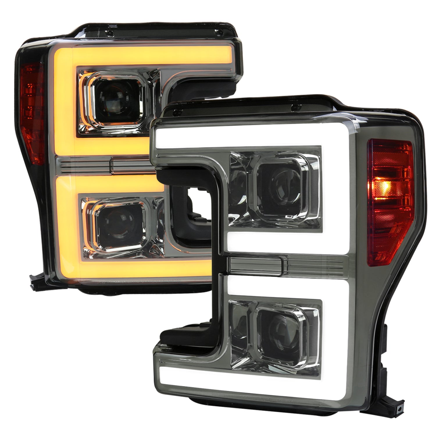 2017-2019 Ford F-250 F-350 F-450 F-550 LED C-Bar Headlights Signal Smoke