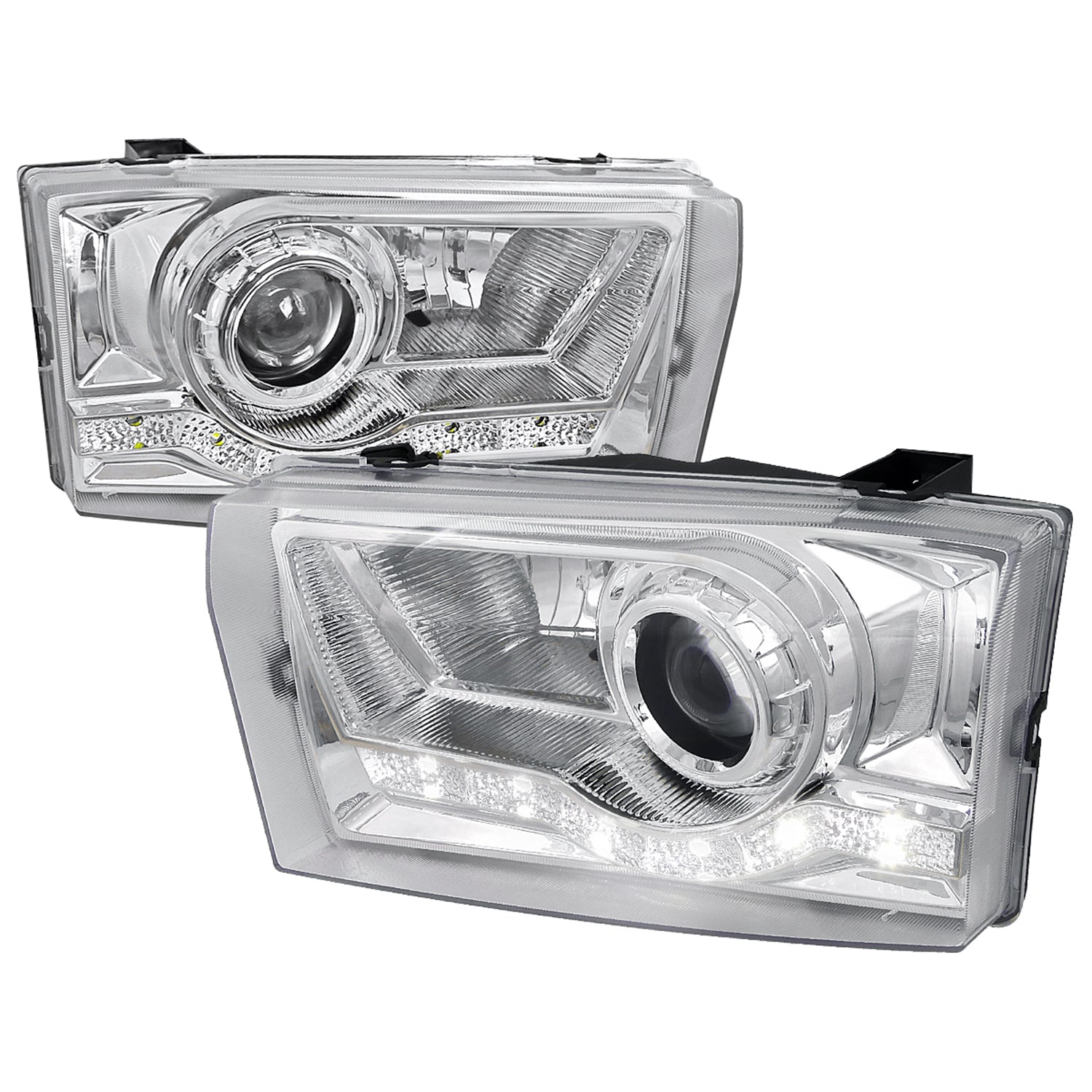 1999-2004 Ford F-250/350/450/550/Excursion Headlights LED Light Chrome