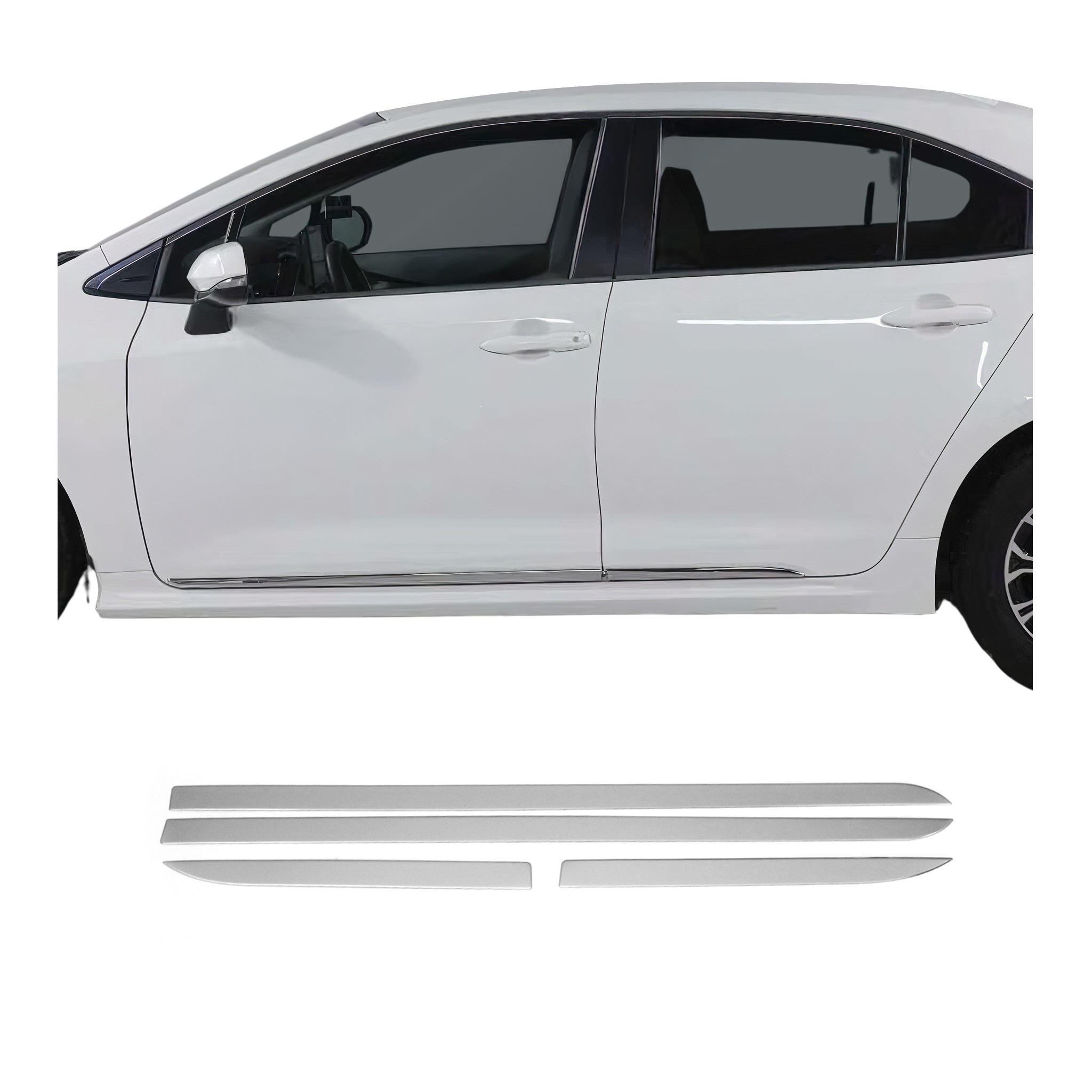 2019-2025 Toyota Corolla Sedan Side Door Molding Trim Stainless Steel
