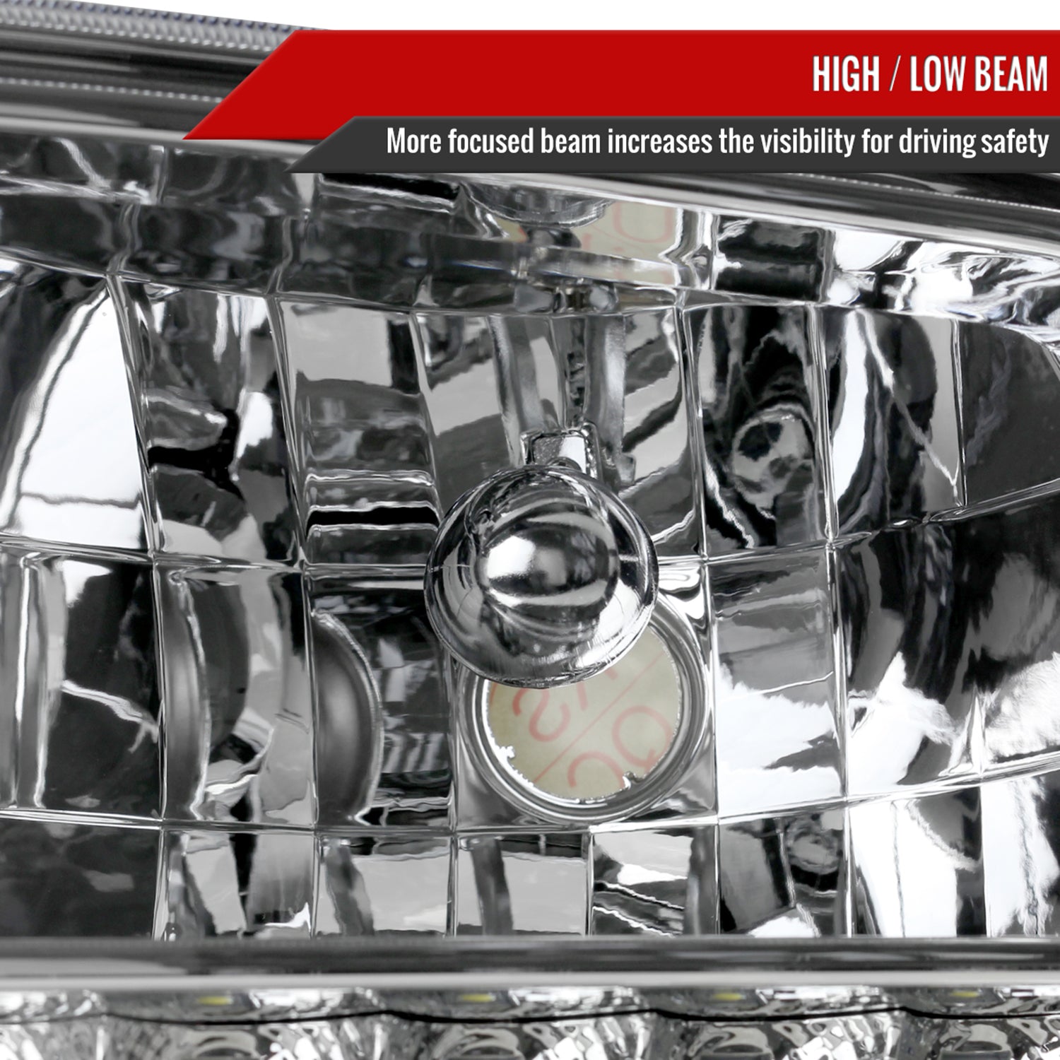 1999-2004 Ford F-250/350/450/550/Excursion Crystal Headlights LED Light Chrome