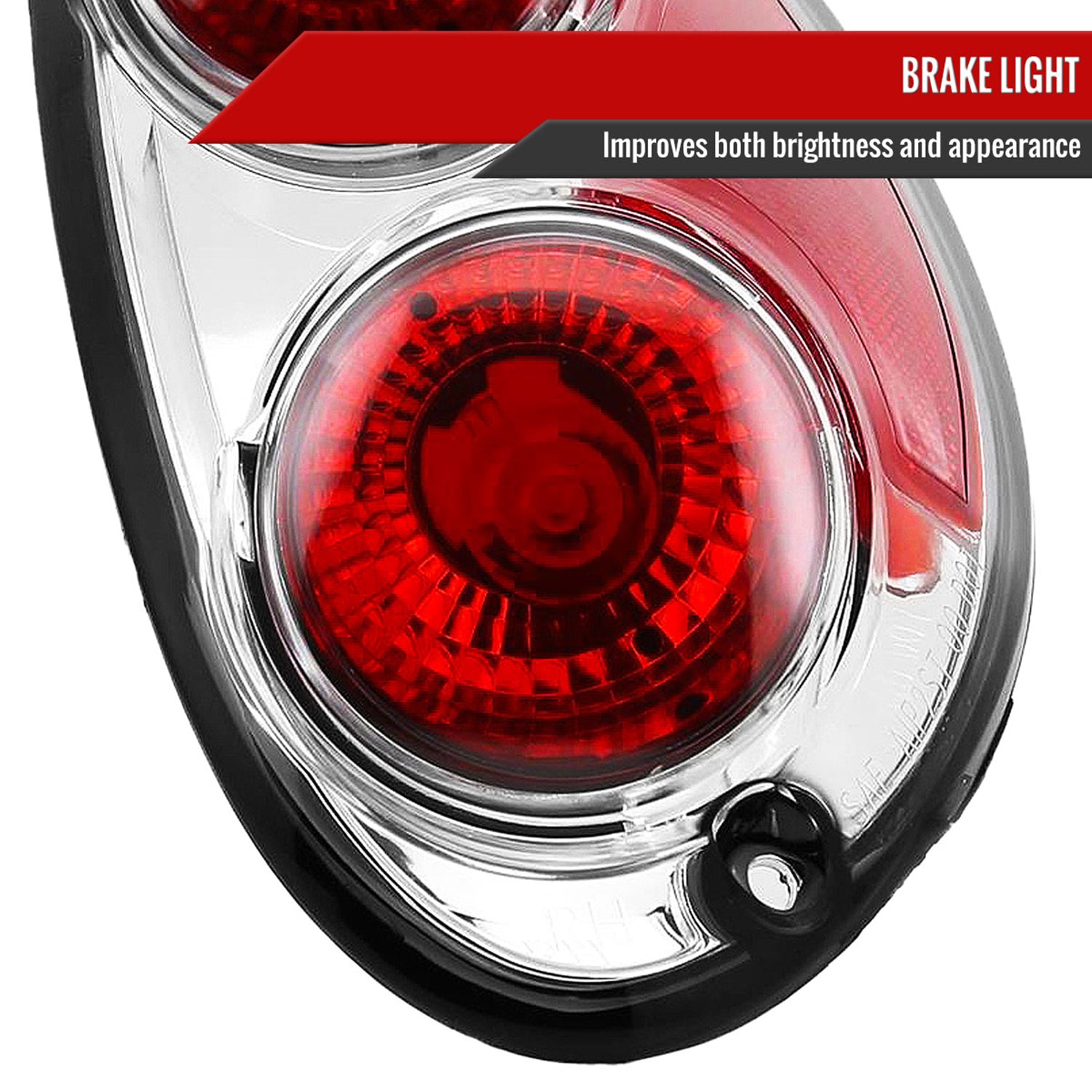 2001-2005 Chrysler PT Cruiser Tail Lights Chrome Housing/Clear Lens