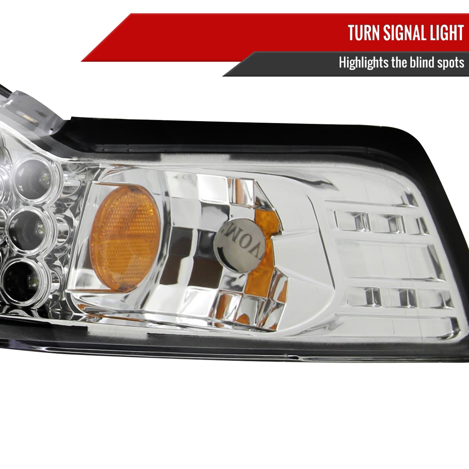 1999-2004 Ford Mustang Dual Halo Projector Headlights Chrome/Clear Lens