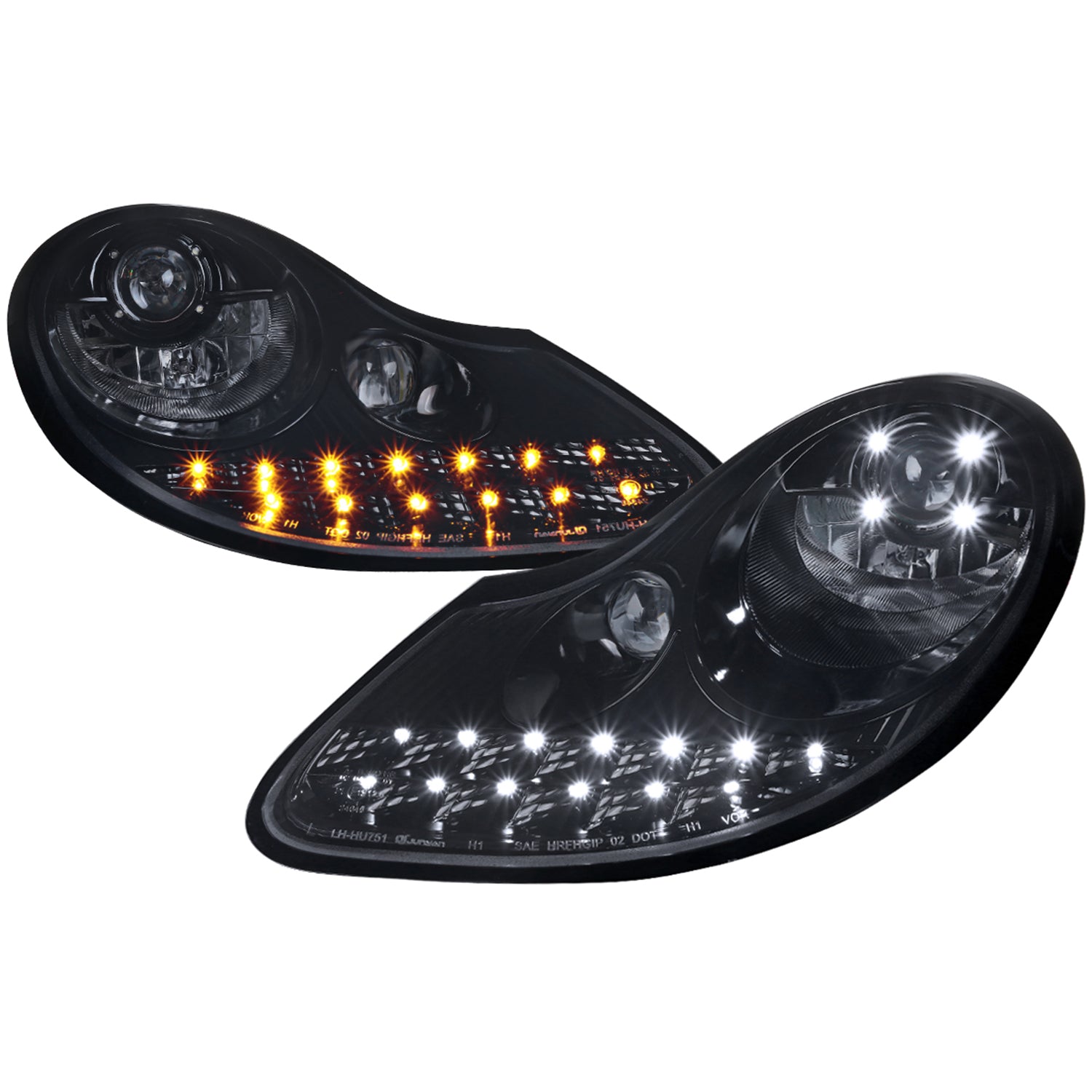 1997-2004 Porsche Boxster 986/911 996 LED Headlights Signal Lights Black