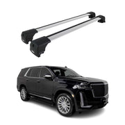2021-2025 Cadillac Escalade Roof Rack Cross Bars Silver Aluminium 2Pcs