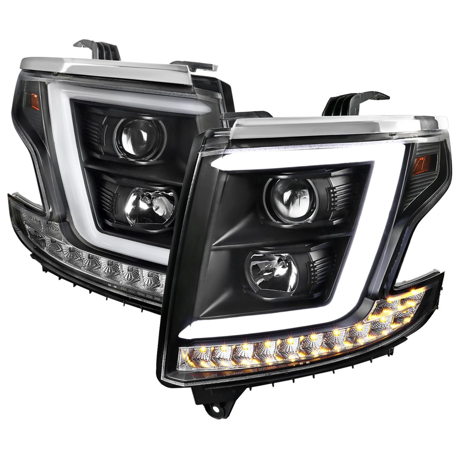 2015-2020 Chevy Tahoe Suburban/ Suburban 3500HD Headlights LED Signal Black