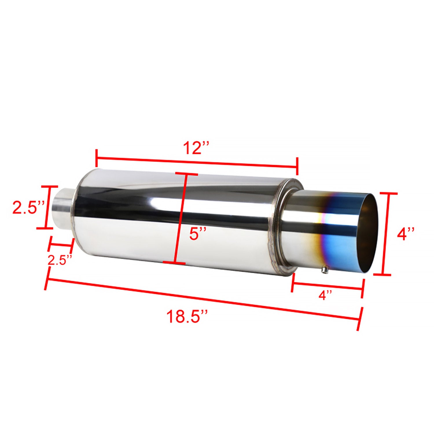 Apexi N1 Style 2.5" Inlet Exhaust Muffler - 4" Burnt Blue Titanium Tip