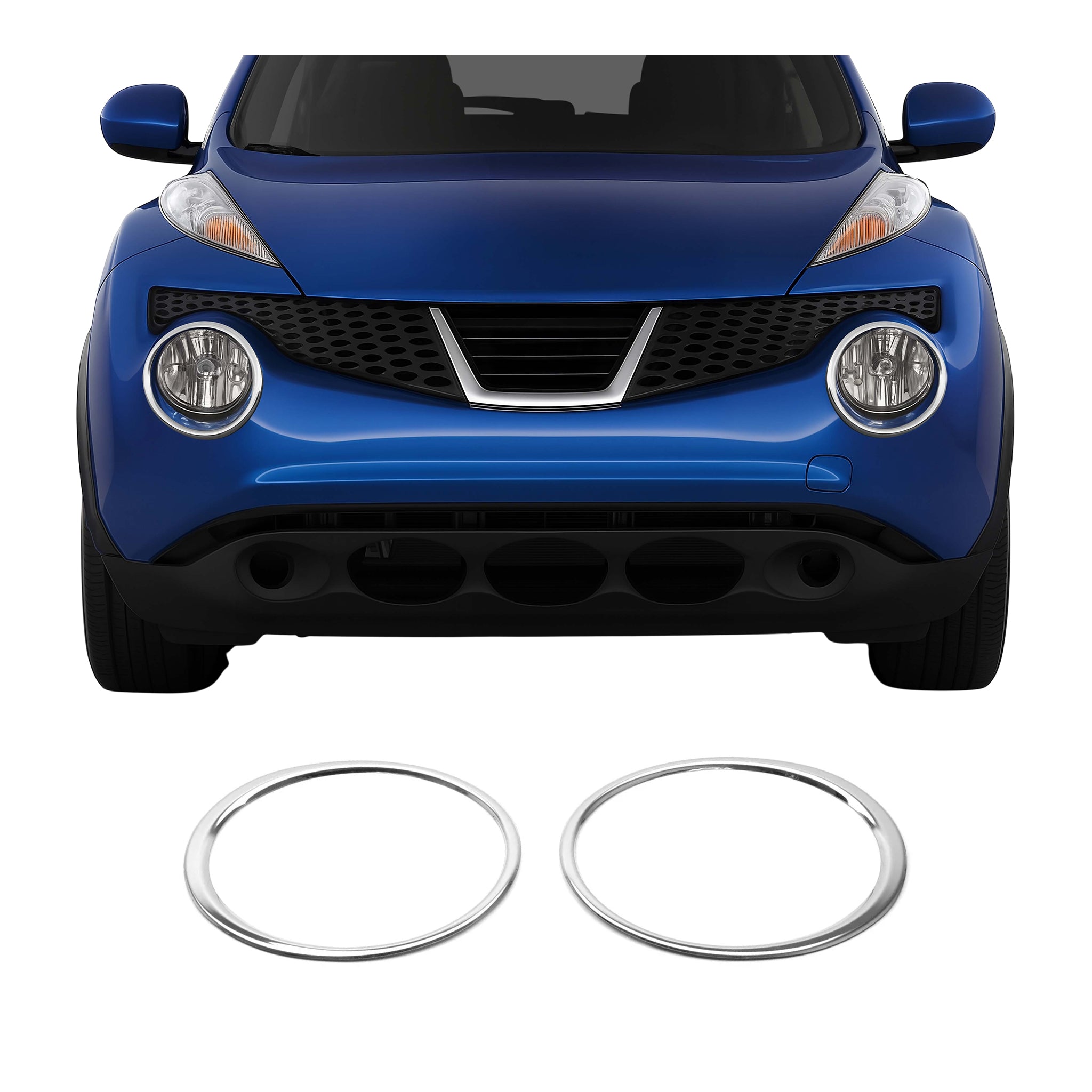 2011-2014 Nissan Juke Fog Light Headlight Lamp Surround Cover Silver 2 Pcs