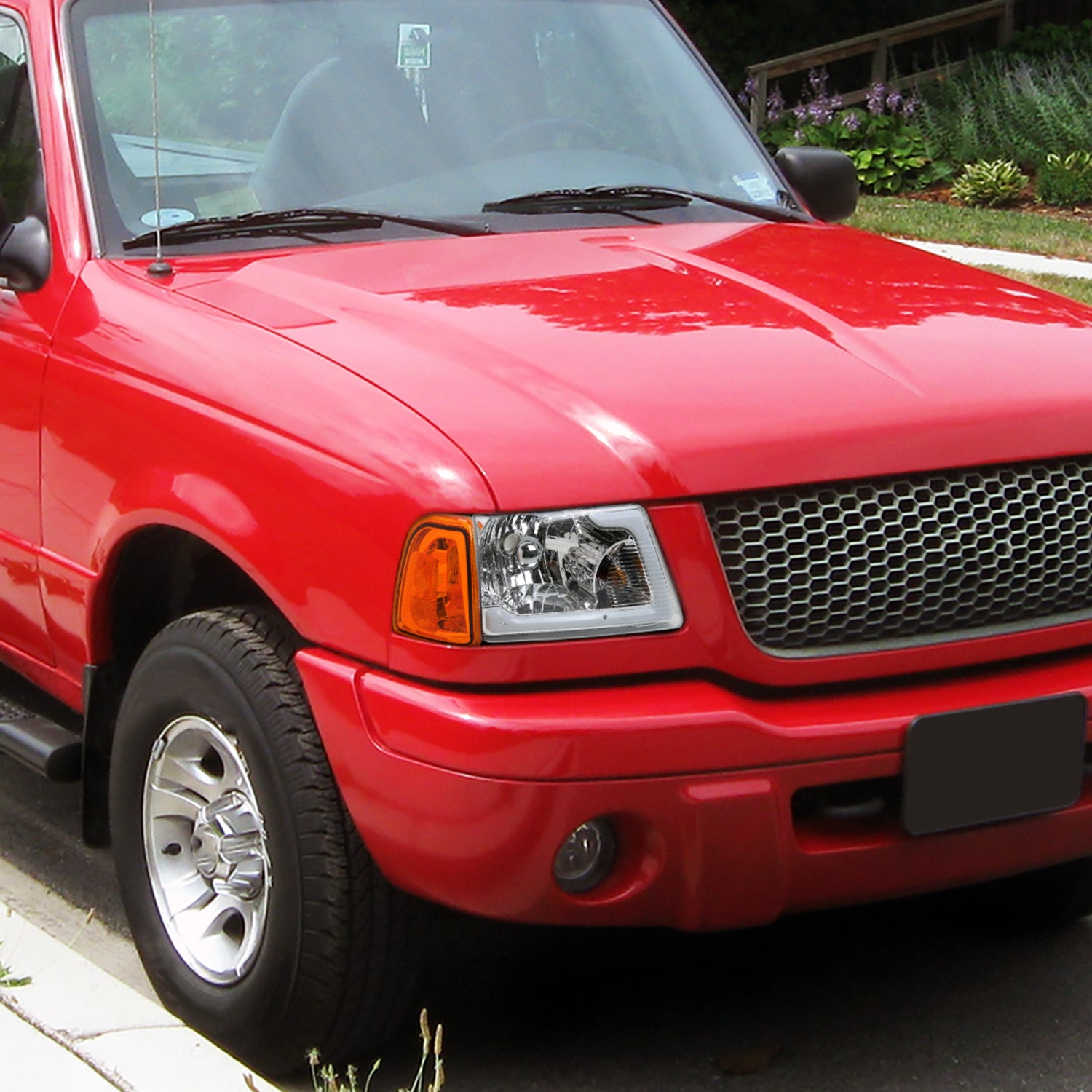 2001-2011 Ford Ranger LED Bar Factory Headlights Amber Corner Lamp Chrome