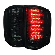 2007-2014 Chevy Silverado LED Tail Lights - OZ Chrome Housing/Smoke Lens