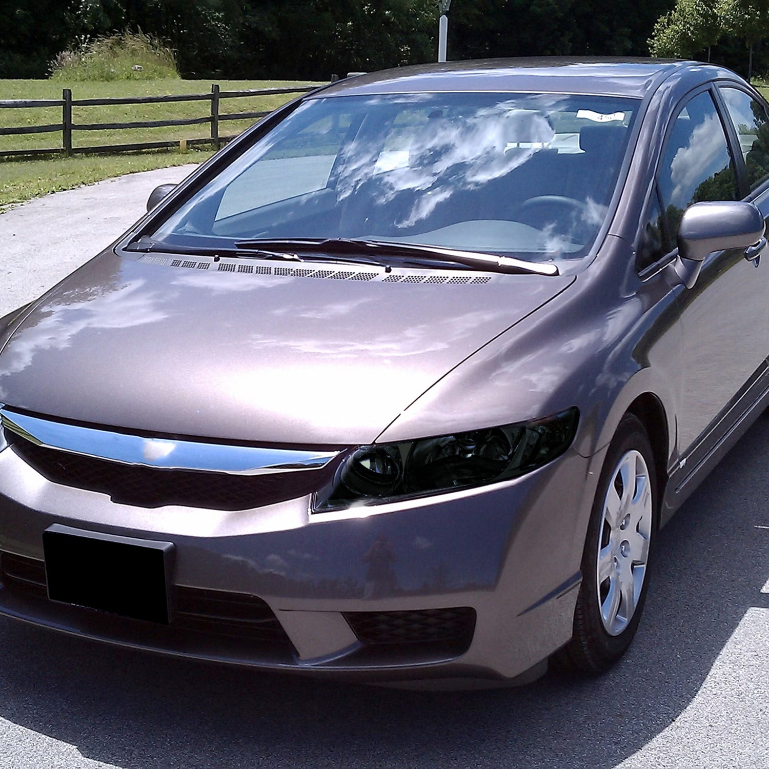 2006-2011 Honda Civic Sedan Crystal Headlights Chrome Housing/Smoke Lens