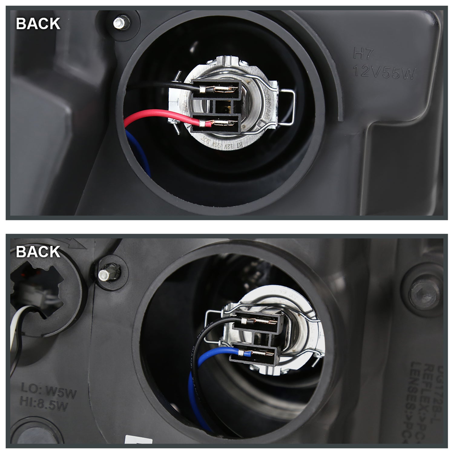 2019-2024 Dodge RAM 1500 LED Turn Signal Projector Headlights White Housing