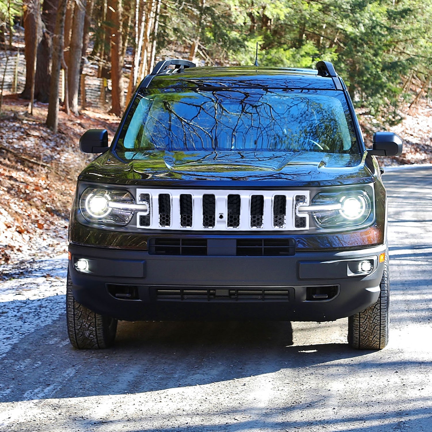 2021-2023 Ford Bronco Sport Chrome Mesh Hood Replacement Grille