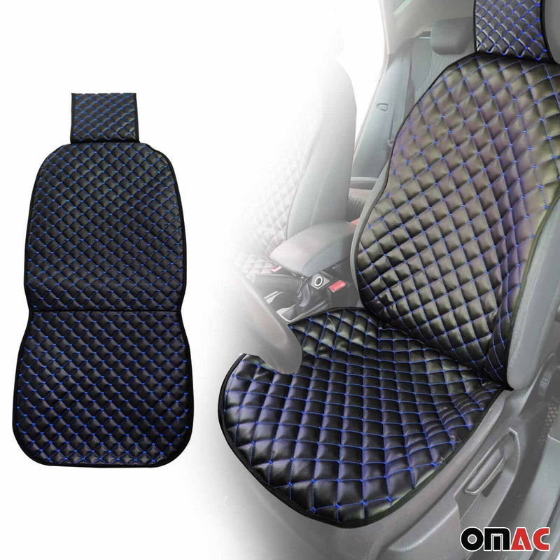 Kia Leather Breathable Front Seat Cover Pads Black Blue 1Pc