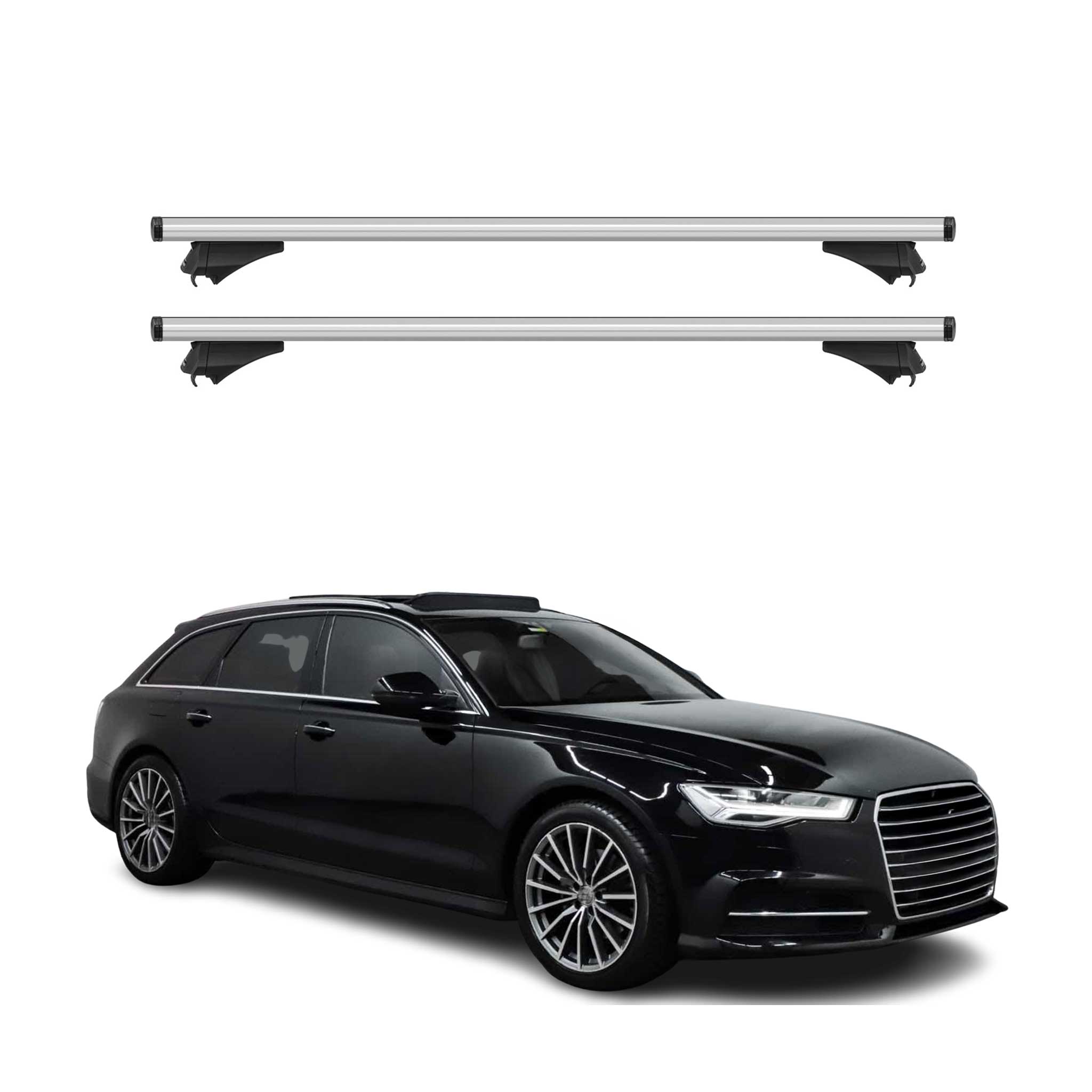 2012-2018 Audi A6 Allroad Roof Rack Cross Bars Silver