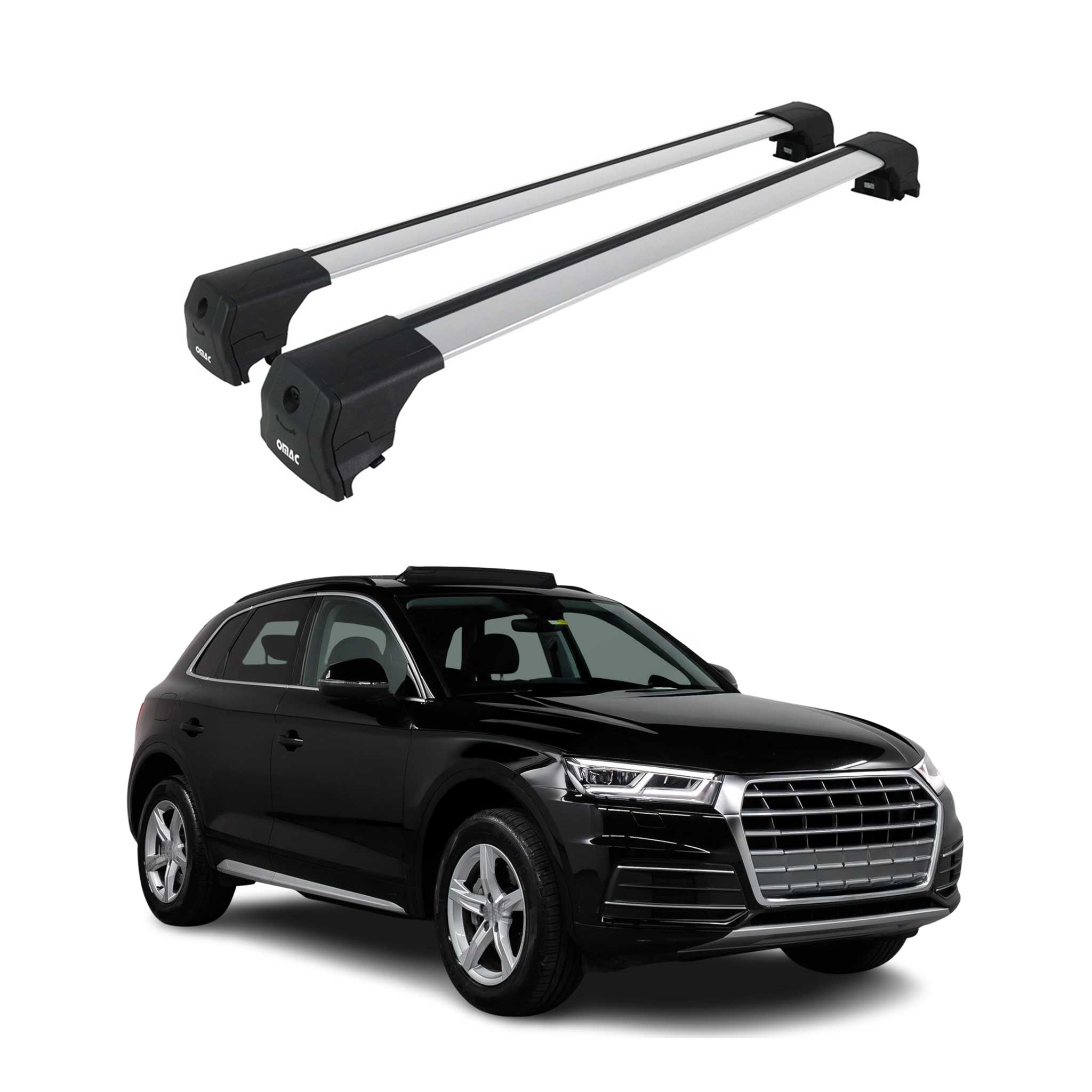 2018-2025 Audi Q5 2.gen Roof Rack Cross Bars Silver